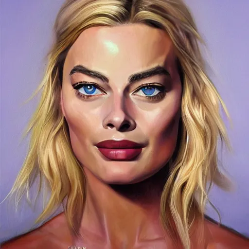 Prompt: realistic detailed face portrait, Margot Robbie,