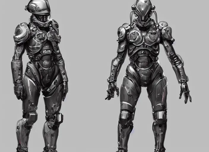 Prompt: front and back character view of Ludens from Kojima Productions by Donato Giancola, Trending on artstation and pixiv concept art and sheet