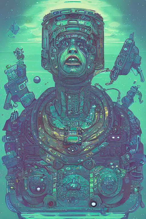 Image similar to portrait of jewel orbfolk commander in the style of Rob Lefield and Dan Mumford , trending on artstation, digital art,surrealism ,macro,blueprint ,vaporwave ,