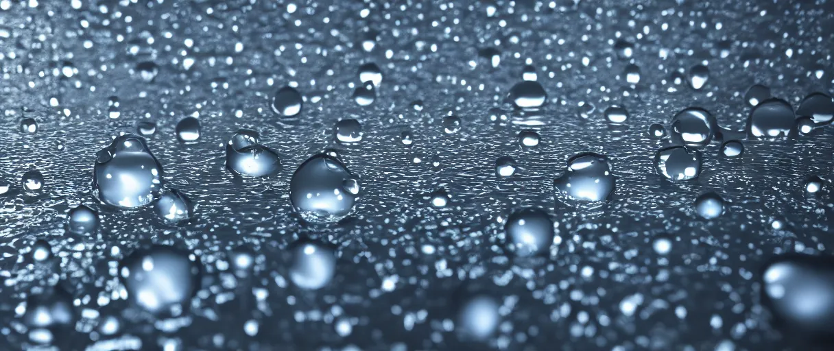 Prompt: water droplets reflected, 3 d octane render, reflective, raytracing, dynamic lighting, focus