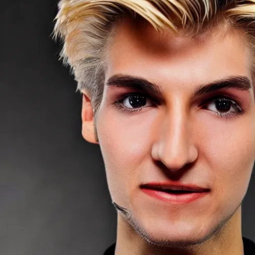 Image similar to closeup of handsome gigachad XQC gambling