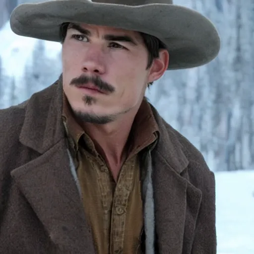 Prompt: a scene from brokebank mountain starring josh hartnett as ennis del mar