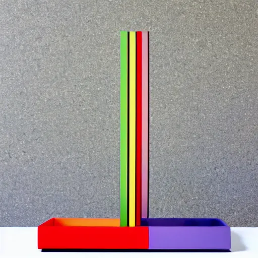 Image similar to This kinetic sculpture is composed of two rectangles of different sizes and colors, separated by a thin line. The bottom rectangle is larger and warmer in color. The top rectangle is smaller and lighter in color. The line that separates the rectangles creates a sense of tension and balance. A deep background provides a sense of depth and space. bonsai by John Bauer lively