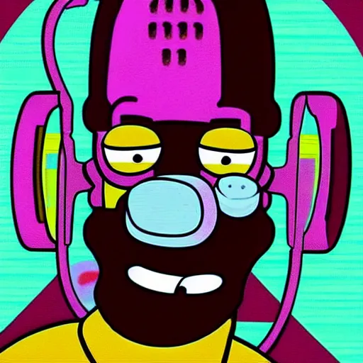 Prompt: Homer Simpson cyber punk poster, hd