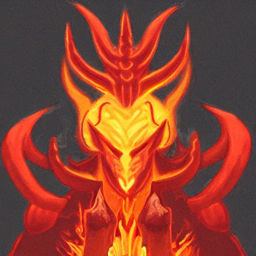 Image similar to a magma laden demon with horns