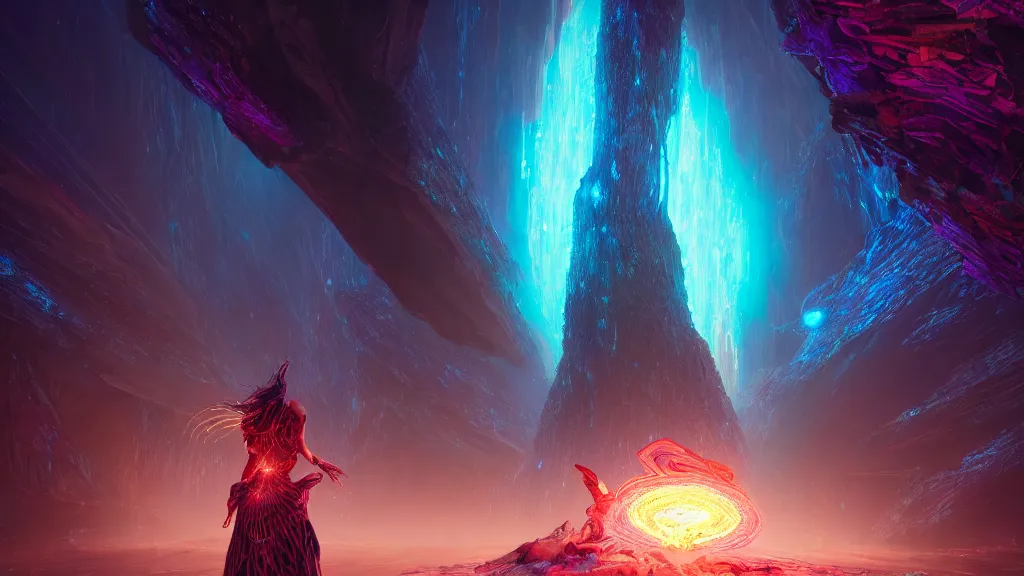 Prompt: giant dmt entity goddess hyperspace crystal palace, into the multiverse, astral projection, timeline jump, Jordan Grimmer, Wadim Kashin, Ian Mckee, feng zhu, artgerm, XF IQ4, f/1.4, ISO 200, 1/160s, 8K, RAW, featured in artstation, octane render, cinematic, elegant, ultra-detailed, intricate, 8k