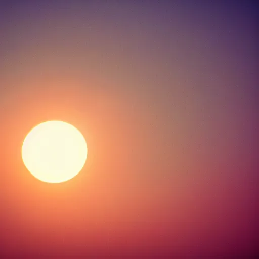 Prompt: round sun, redpink sunset, ethereal abstract, diffused, natural geographic photography, centered, symmetrical, iconic