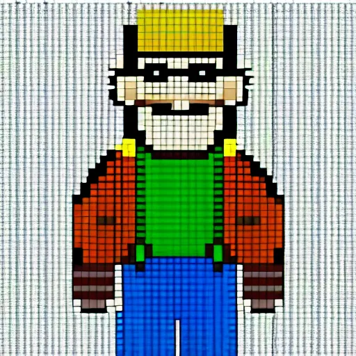 Prompt: Walter White Nintendo pixel art