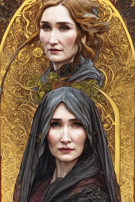 Prompt: carice van houten as a fire priest, detailed face, autonomy, cute, fantasy, intricate, elegant, highly detailed, digital painting, 4 k, hdr, concept art, smooth, sharp focus, illustration, art by artgerm and h r giger and alphonse mucha