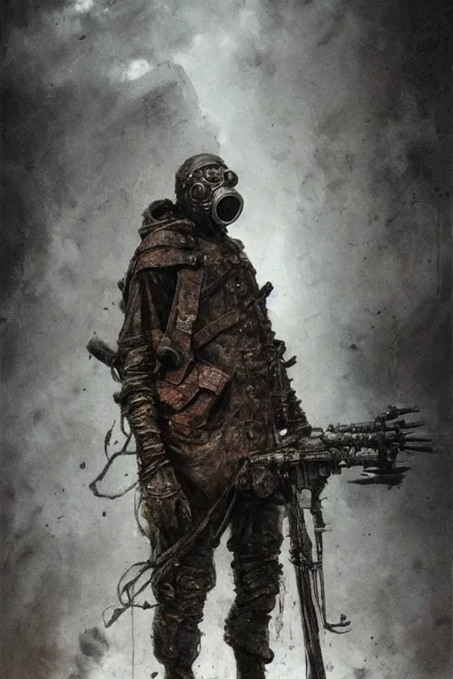 Image similar to Demonic world war German soldier in a gas mask, dark fantasy, intricate, highly detailed, smooth, artstation, painted by Wayne Barlowe, Greg Rutkowski, zdislav beksinski, Francis Bacon