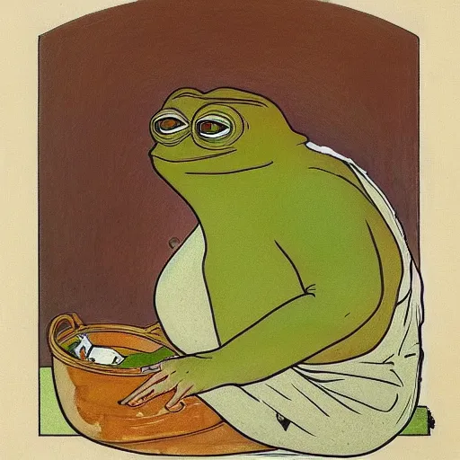 pepe the frog groyper smug look, uncropped, painted by | Stable ...