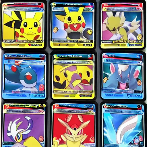 Image similar to pokemon cards with snooki, joe biden, nicki minaj, kim kardashian, osama bin laden, pokemon anime style, hd 8k image high detail, at target