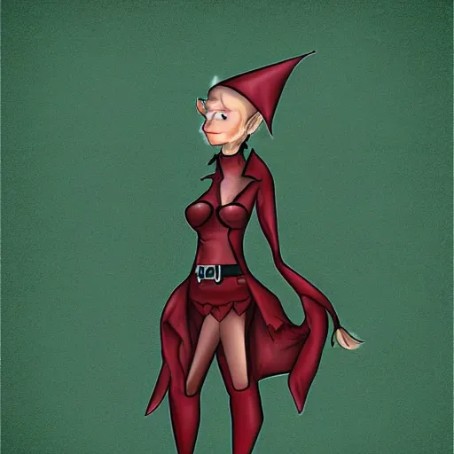 Image similar to tall elf in leather clothing, digital art