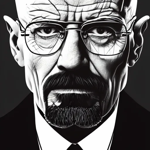 Prompt: Intricate five star Walter White facial portrait by Pablo Picasso, oil on canvas, high detail, matte finish, high contrast, 3d depth, masterpiece, vivid colors, artstationhd