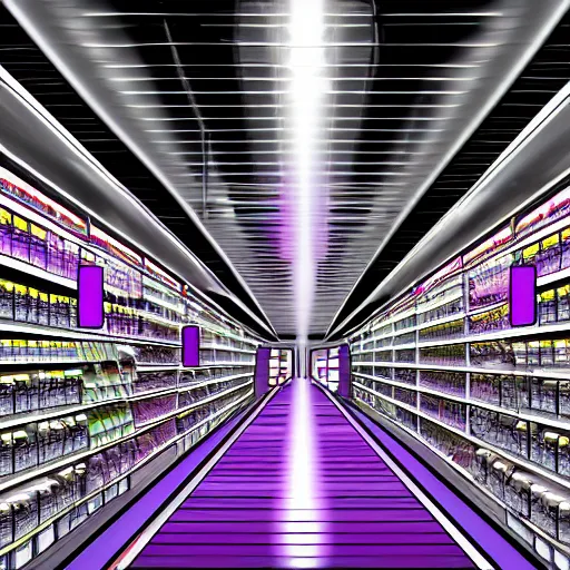 Prompt: freezer aisle of a store, digital art, surreal, ethereal