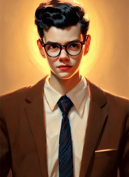 Prompt: portrait of young dilton doiley, 1 9 5 0 s, intricate, elegant, glowing lights, highly detailed, digital painting, artstation, concept art, smooth, sharp focus, illustration, art by wlop, mars ravelo and greg rutkowski