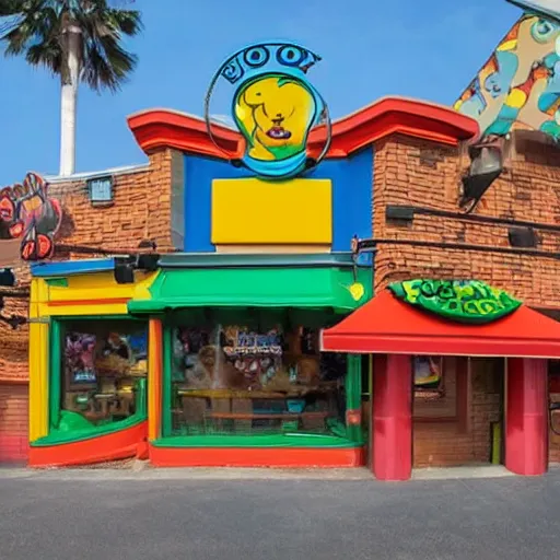 Image similar to a scooby doo mcdonald themed restaurant