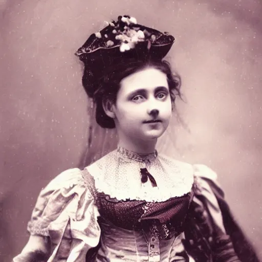 Prompt: old photo of beautiful victorian girl, 8k, high quality