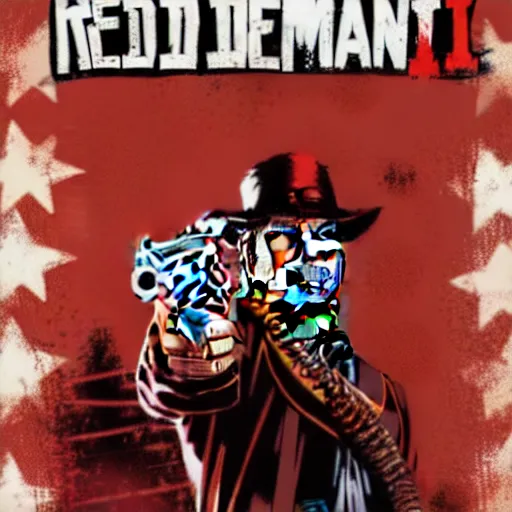 Image similar to Cover art of Red Dead Redemption 3, no text, Keanu Reeves as the main character