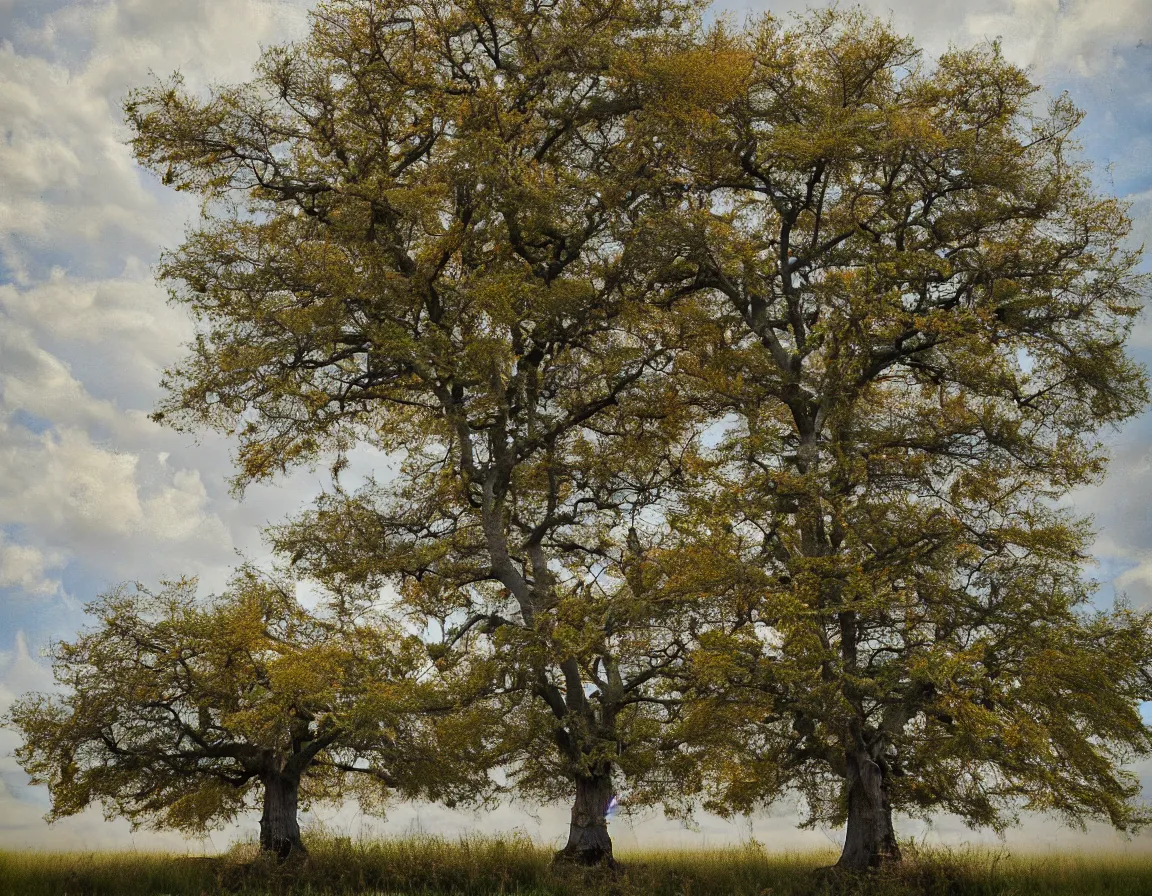 Prompt: hyper realistic oil painting of lonely oak tree, hd, hdr, by stanisław wyspianski, ultra detailed, high resolution