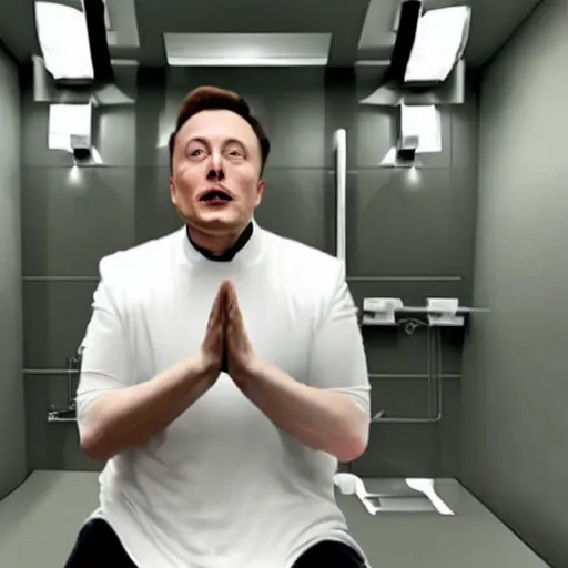 Image similar to elon musk sitting on toilet, but elon musk is yoda seat