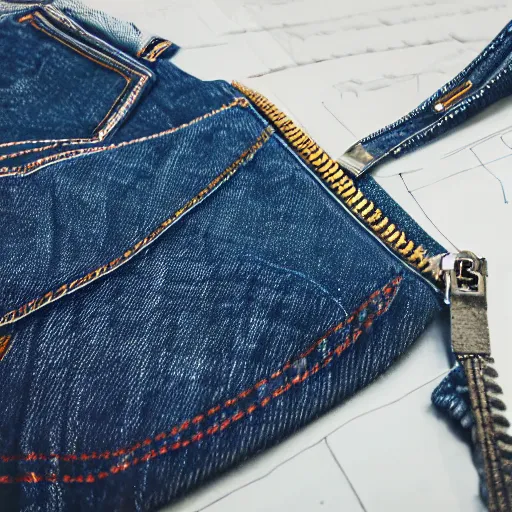 Image similar to a denim scene, with a huge zipper down the center, as if i giant pair of jeans