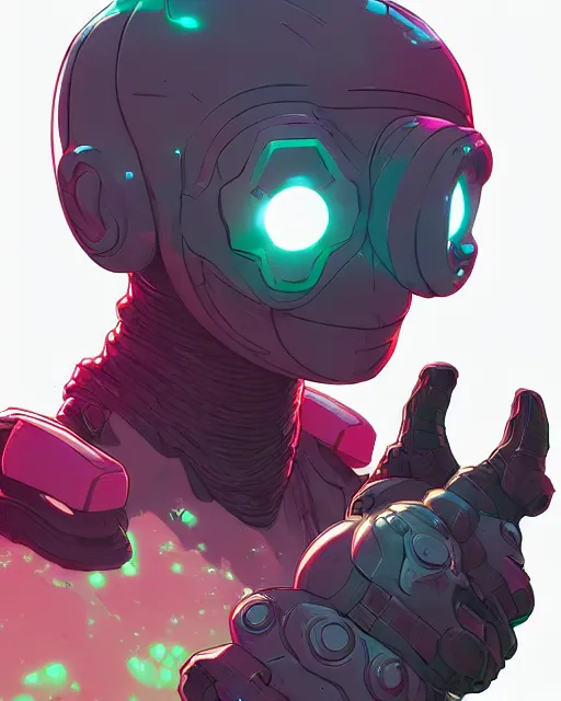 Image similar to a tiny creature with a huge power glove, bust shot, smooth, intricate, elegant, power aura, digital painting, artstation, concept art, sharp focus, illustration, art by josan gonzalez,