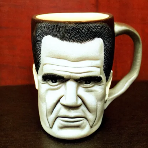 Image similar to richard nixon tiki mug