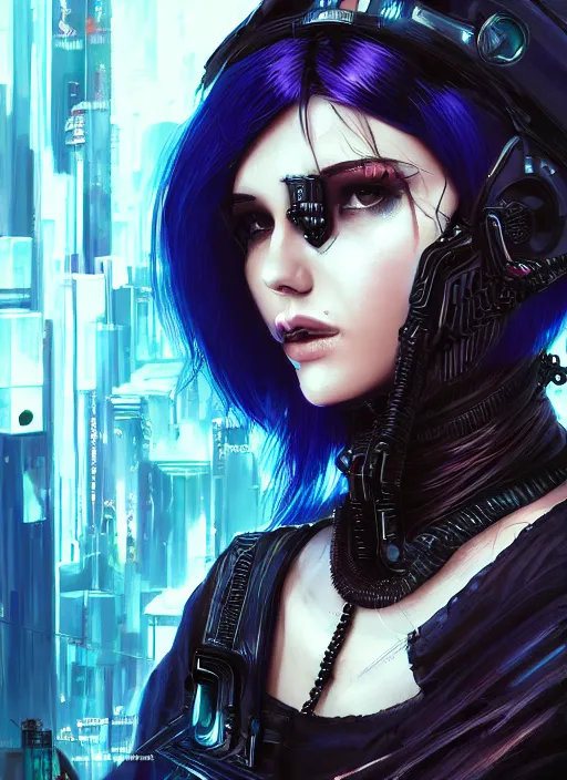 Image similar to teen elf, cyberpunk cyberpunk cyberpunk, black hair, gorgeous, amazing, elegant, intricate, highly detailed, digital painting, artstation, concept art, sharp focus, illustration, art by ross tran