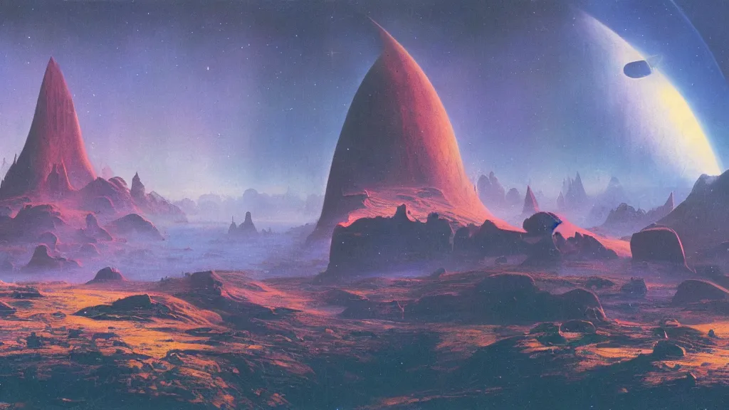 Image similar to otherworldly atmosphere of an evolving alien planet by arthur haas and bruce pennington and paul lehr, cinematic matte painting