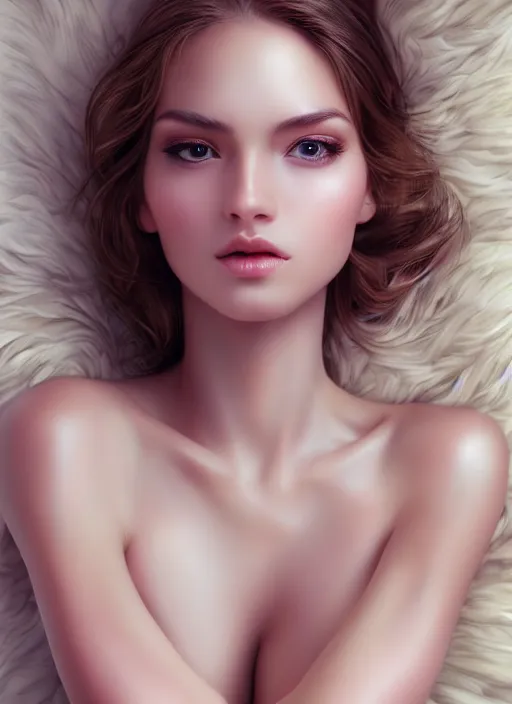 Image similar to a gorgeous female photo, professionally retouched, soft lighting, torso, legs, feet, realistic, smooth face, perfect eyes, ( ( wide angle ) ), sharp focus on eyes, 8 k high definition, insanely detailed, intricate, elegant, art by artgerm, snowy winter