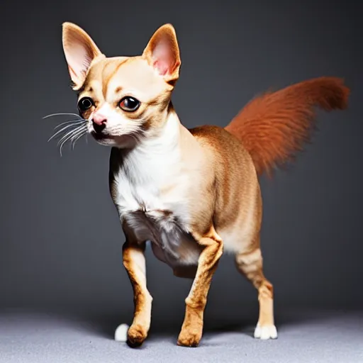 Image similar to a feline chihuahua - cat - hybrid, animal photography