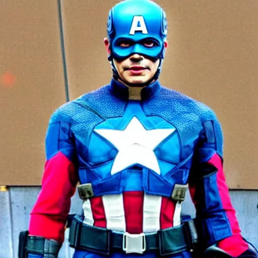 Image similar to Pedro Sánchez as Captain America