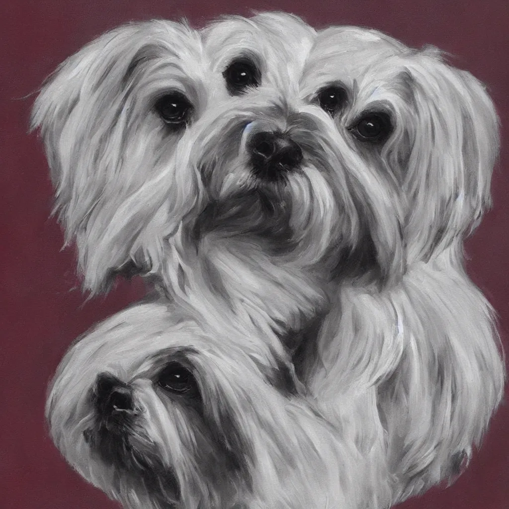 Image similar to a maltese terrier, concept art by yulia zhuchkova, lord raven art print,