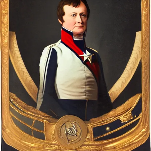 Prompt: starfleet uniform, portrait of napoleon bonaparte in starfleet uniform