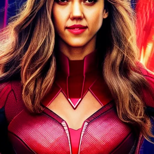 Image similar to Jessica Alba as scarlet witch