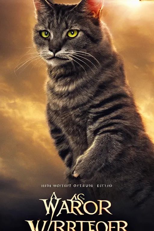 Image similar to a movie poster for warrior cats by wayne mclouglin, depth of field, sun flare, hyper realistic, very detailed, backlighting, cgi