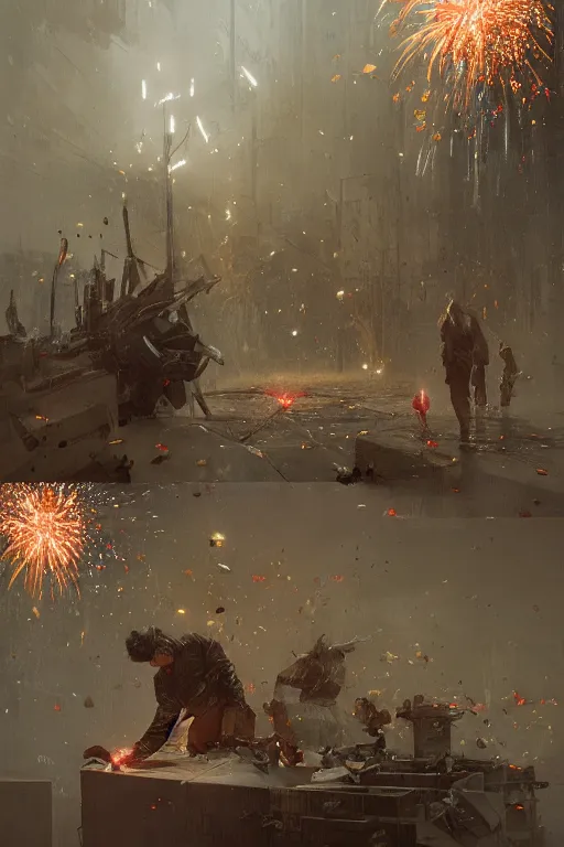 Prompt: firework roses explosion, concept art, technology vs nature, volumetric lighting, photorealistic by ruan jia, michael komarck, greg rutkowski, victo ngai, artgerm, willem claesz heda and j. dickenson, beeple