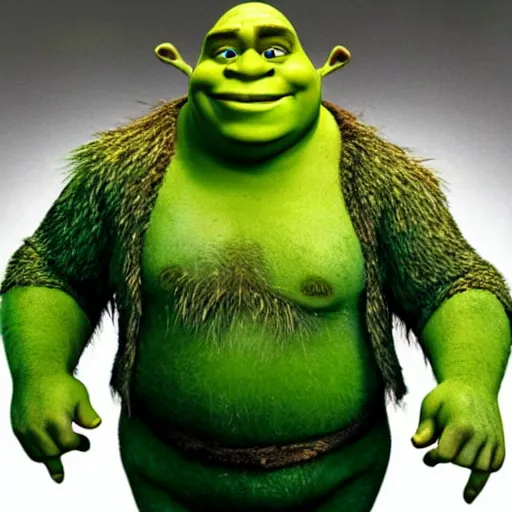 Prompt: Shrek in real life