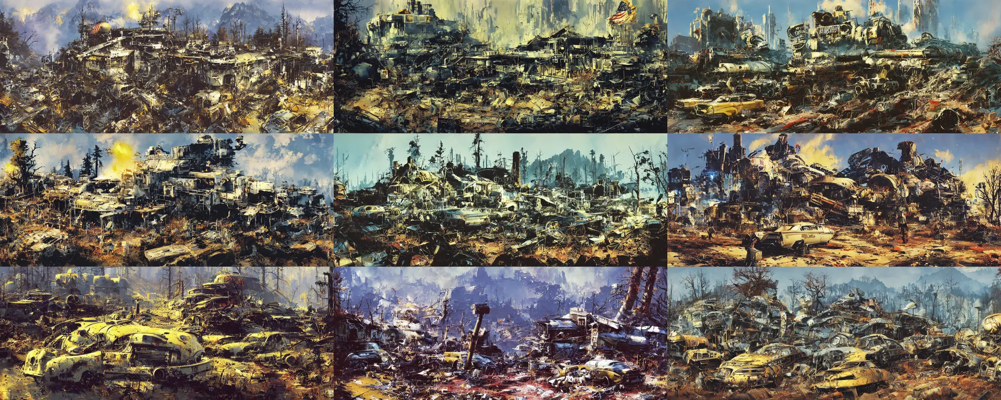 Prompt: fallout 7 6 by john berkey