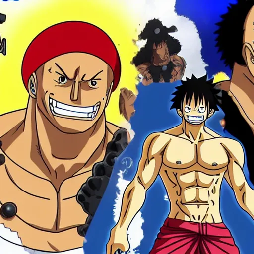 Image similar to dwayne johnson in the style of one piece anime