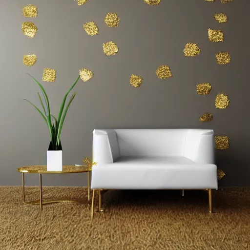 Image similar to gold flakes : : minimal, sleek : :