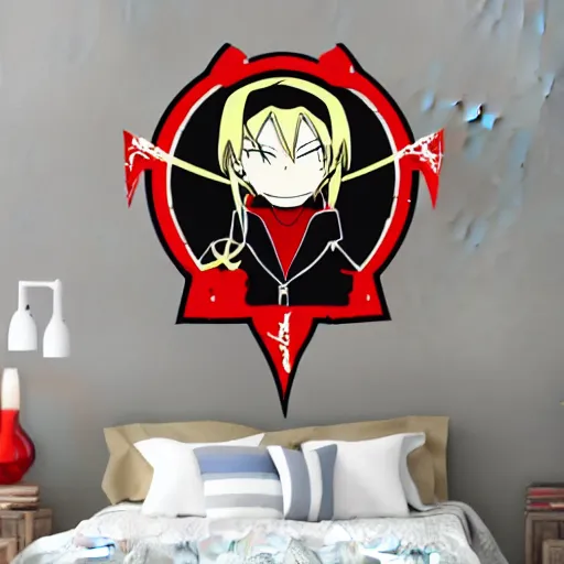 Image similar to die cut sticker, full metal alchemist al and alphons, splatter paint