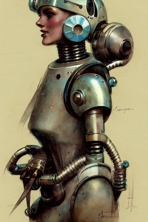 Prompt: ( ( ( ( ( 1 9 5 0 s retro future robot android aluminum pirate wench. muted colors. ) ) ) ) ) by jean - baptiste monge!!!!!!!!!!!!!!!!!!!!!!!!!!!!!!