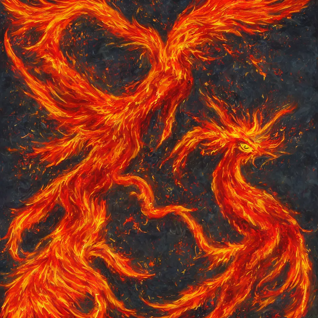 Image similar to A fiery phoenix rising