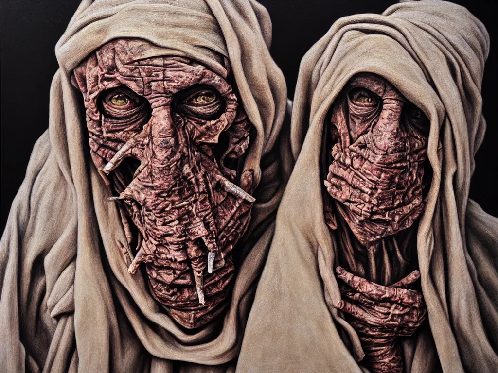 Prompt: leper messiah. by jordan persegati, hyperrealistic photorealism acrylic on canvas