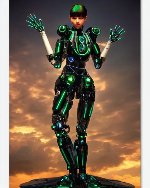 Image similar to girl with heavy solarpunk mecha humanoid robotic parts with led lights, serpentine pose gesture, by bouguereau, ultra - realistic and intricate, hdr 8 k