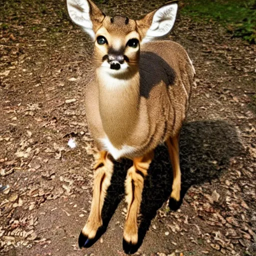 Image similar to a deer - cat - hybrid, animal photography