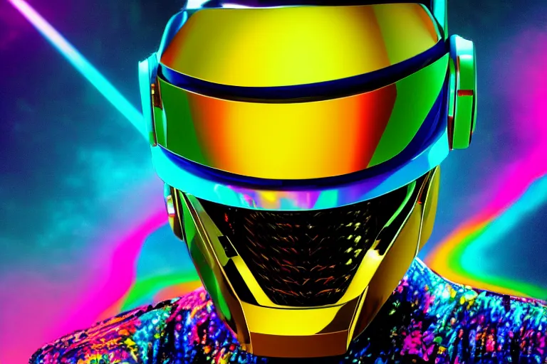 Image similar to lisa frank daft punk octane render 4k trending on flickr