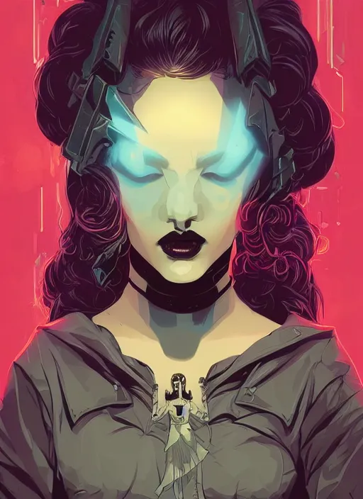 Image similar to beautifull goth maiden, cute face. warhammer, cyberpunk, artstation, art by petros afshar, tom whalen, laurie greasley and greg rutkowski and ilya kuvshinov